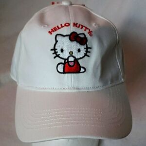 Hello Kitty White Cap with Red‎ Accents. Embroidered.